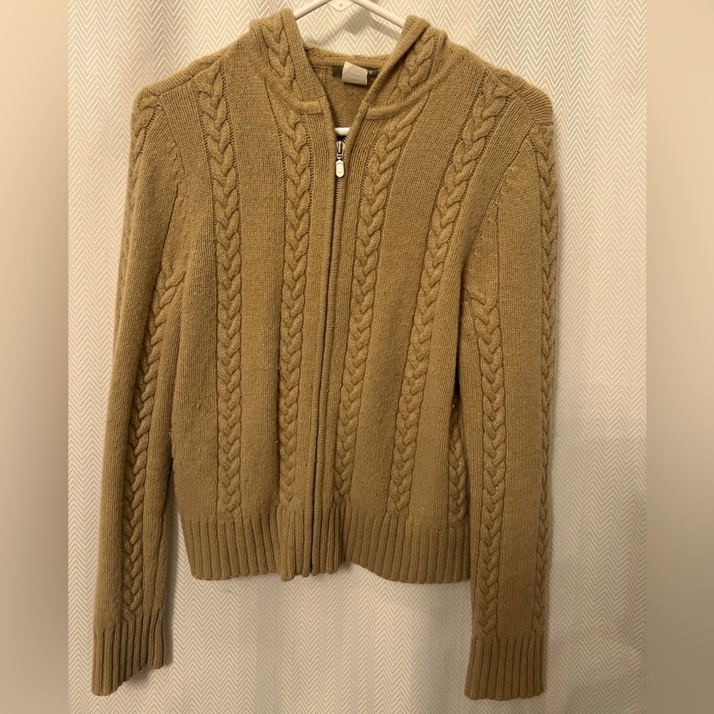 J.Crew Lambswool Zipper with Hood Sweater M